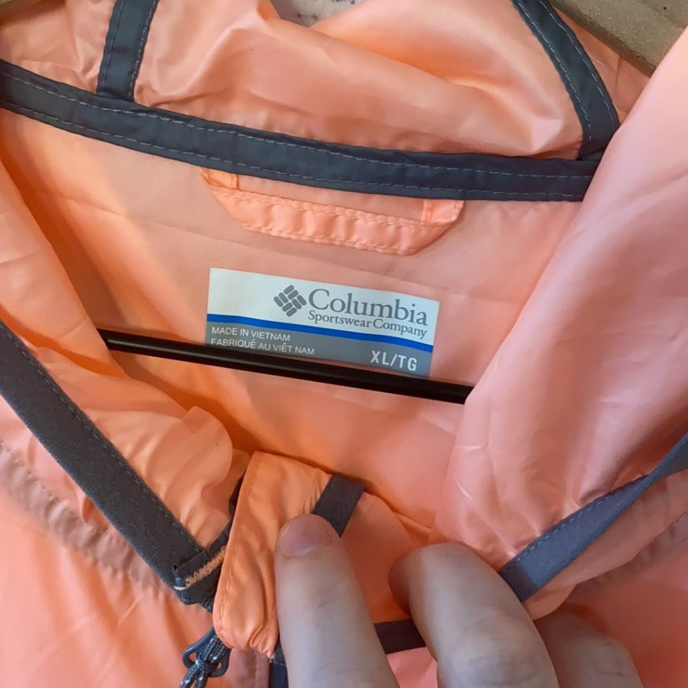 Columbia Women's Sherbet Neon Orange Lightweight Anorak Zip Jacket - Picture 3 of 7